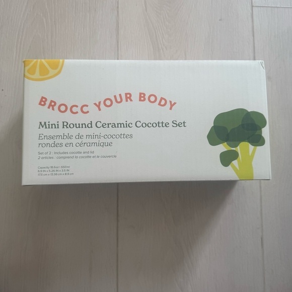 NEW Brocc Your Body Mini Round Ceramic Cocotte Set - Picture 3 of 4